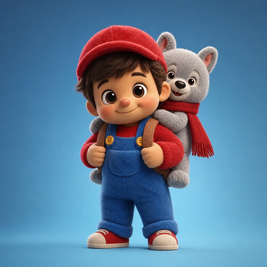 Dúo de peluches 3D, render de juguete