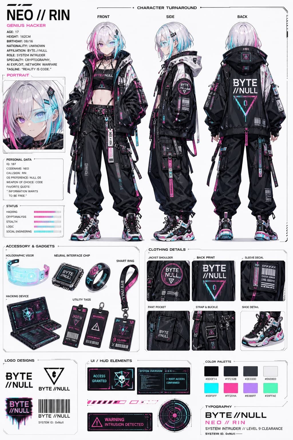 Ficha de personaje hacker cyberpunk