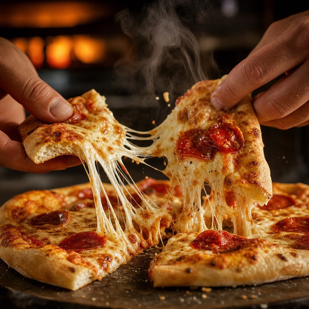 Foto de acción de comida al partirse