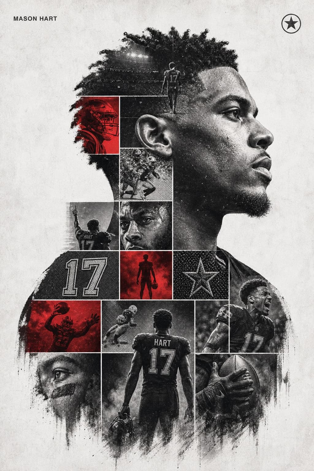 Photo-mosaic sports tribute poster