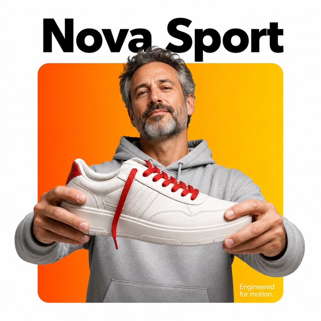 Composición publicitaria con producto en ruptura