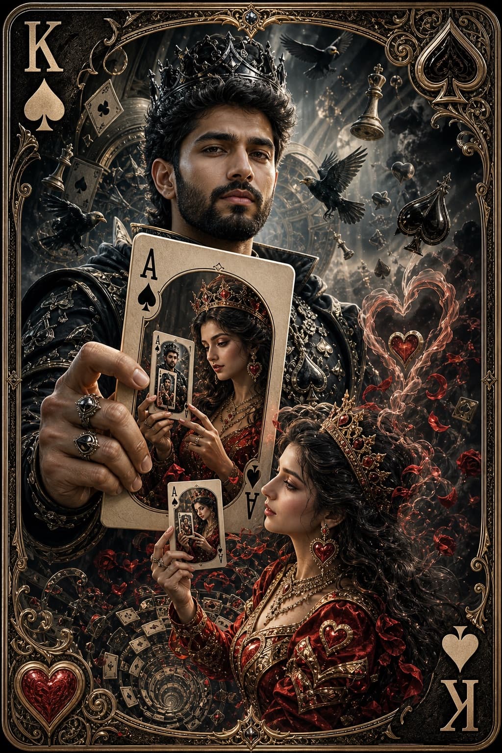 Retrato recursivo del rey de picas