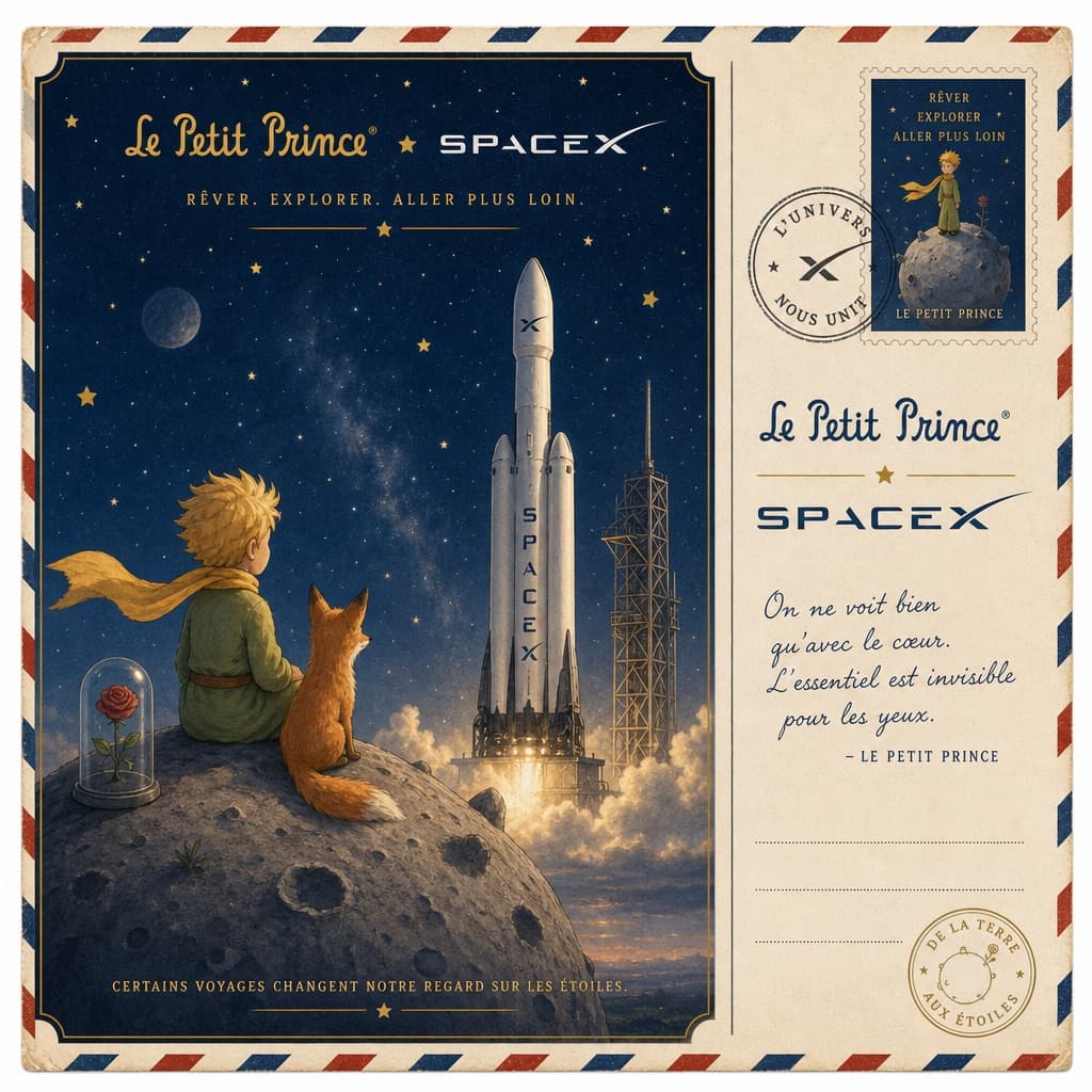 Postal de colaboración espacial