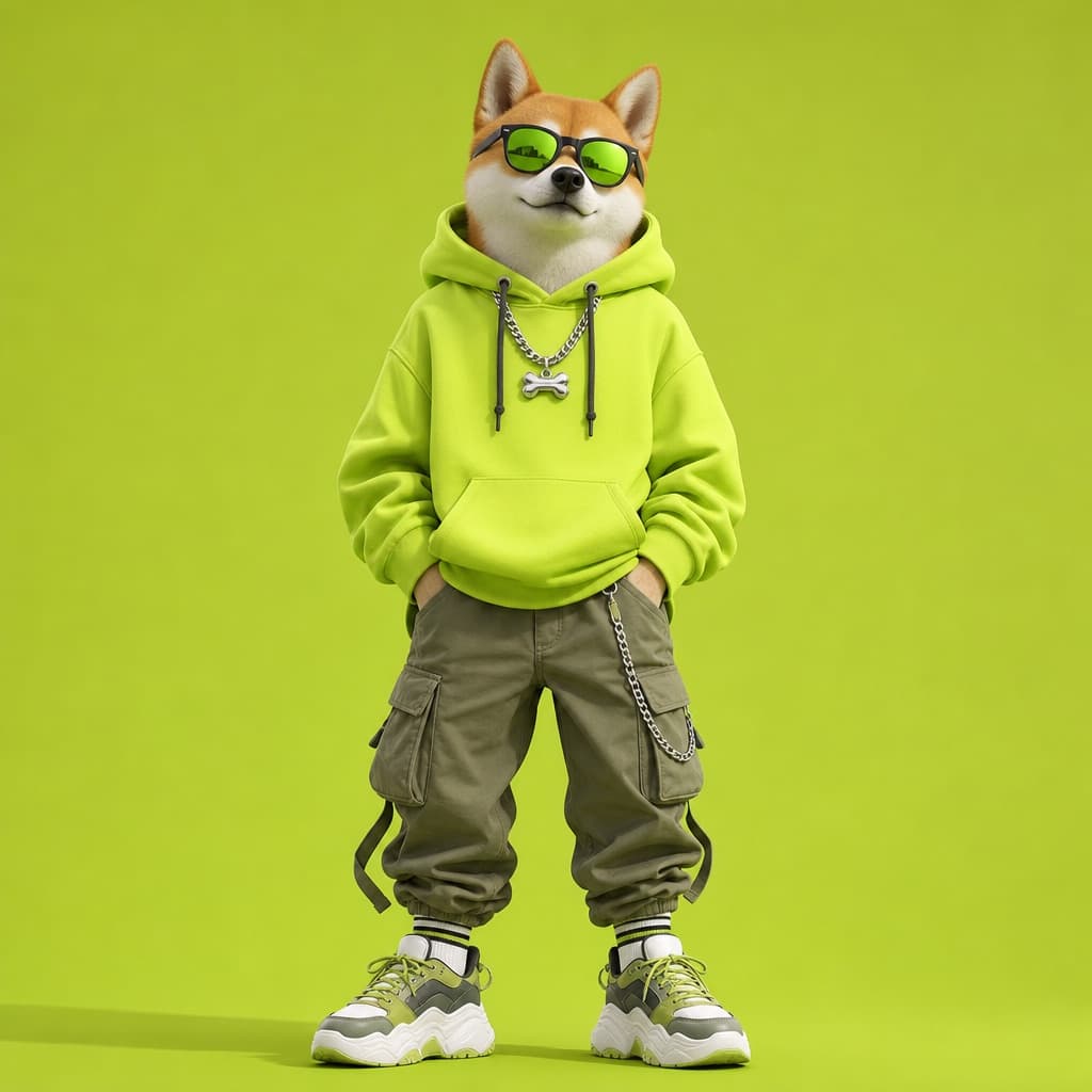 Personaje animal con ropa urbana en 3d