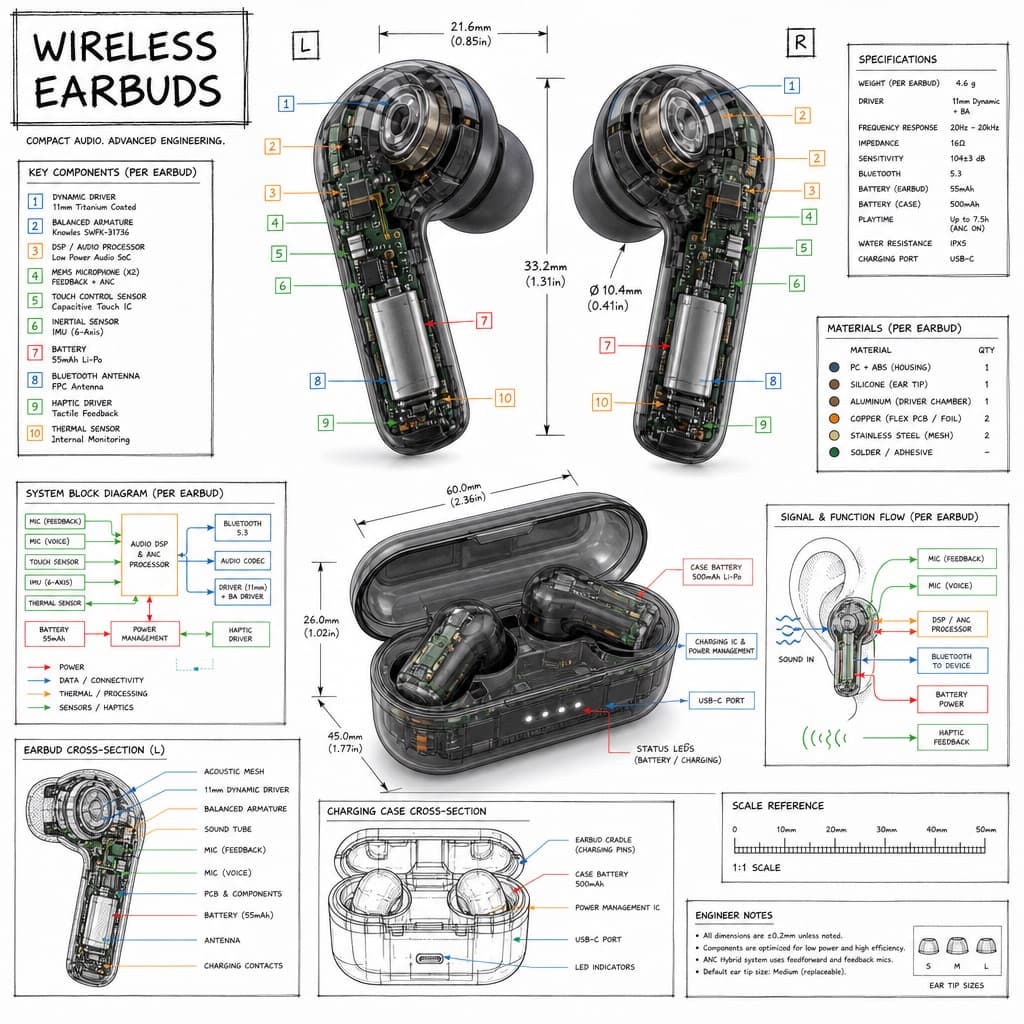 Technical teardown infographic