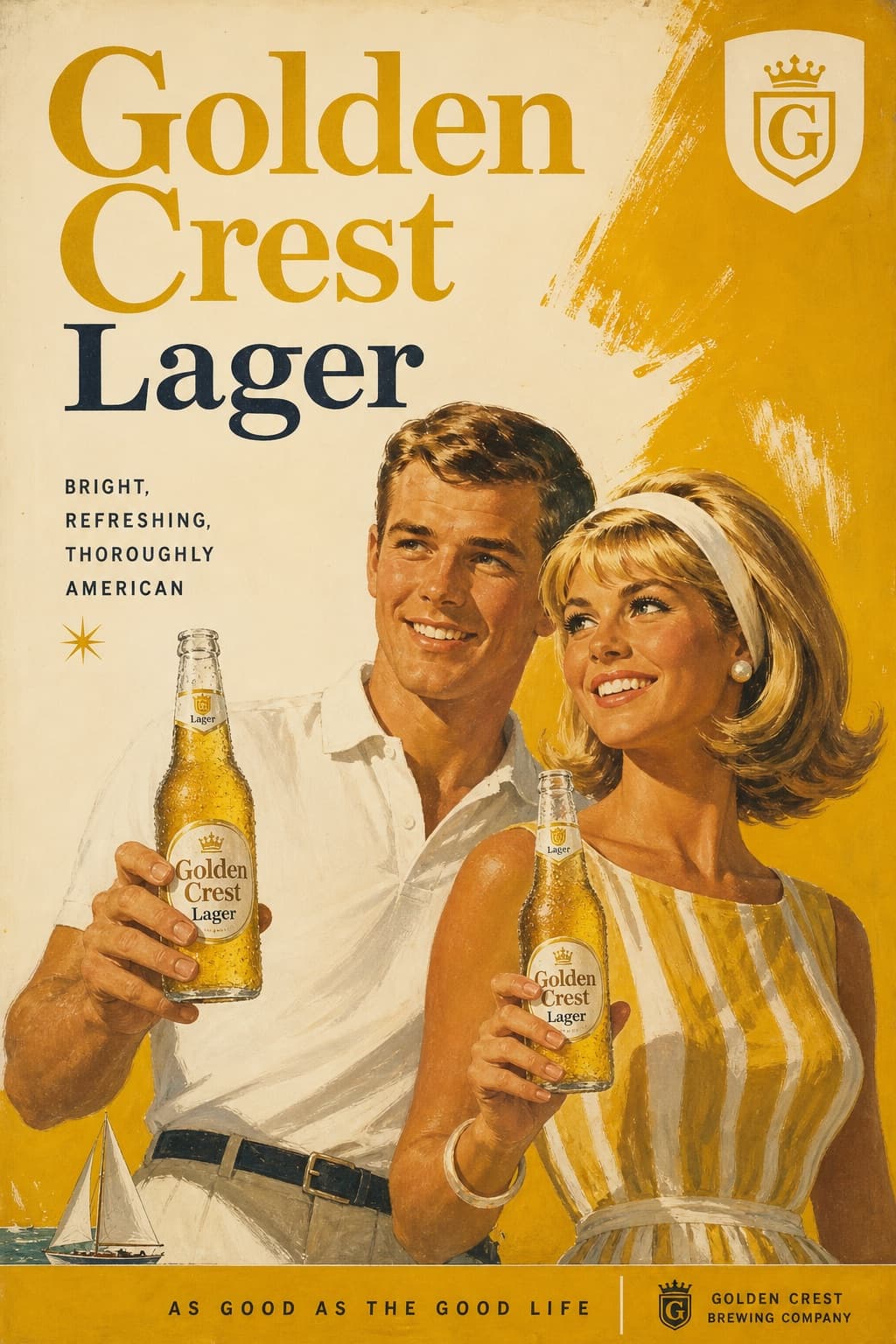 Cartel vintage de cerveza años 60