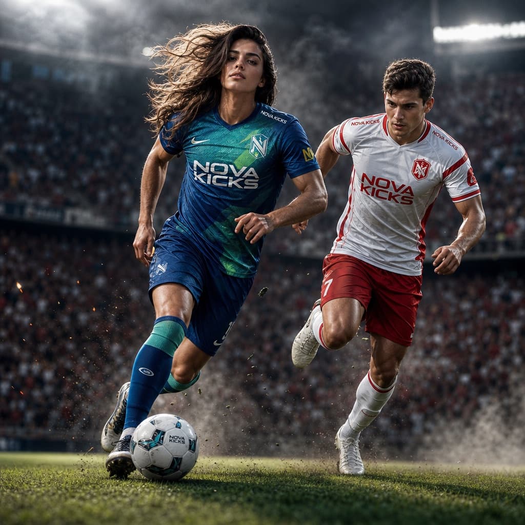 Cinematic football duel with your face