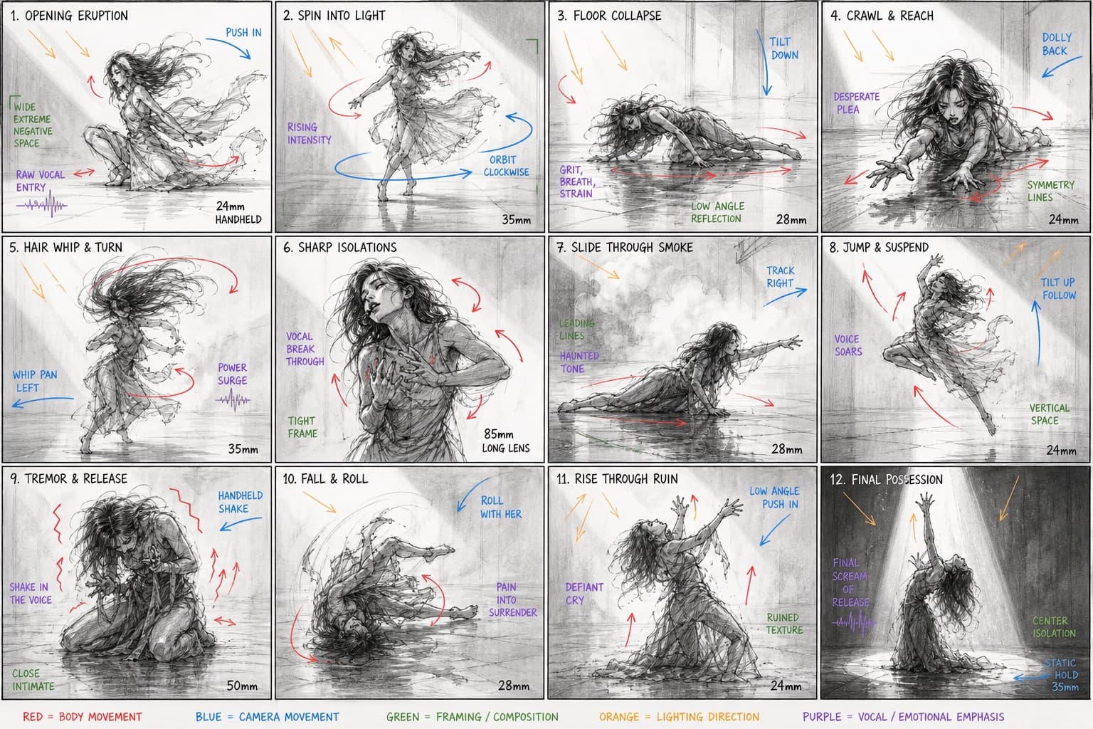 Storyboard de danza contemporánea