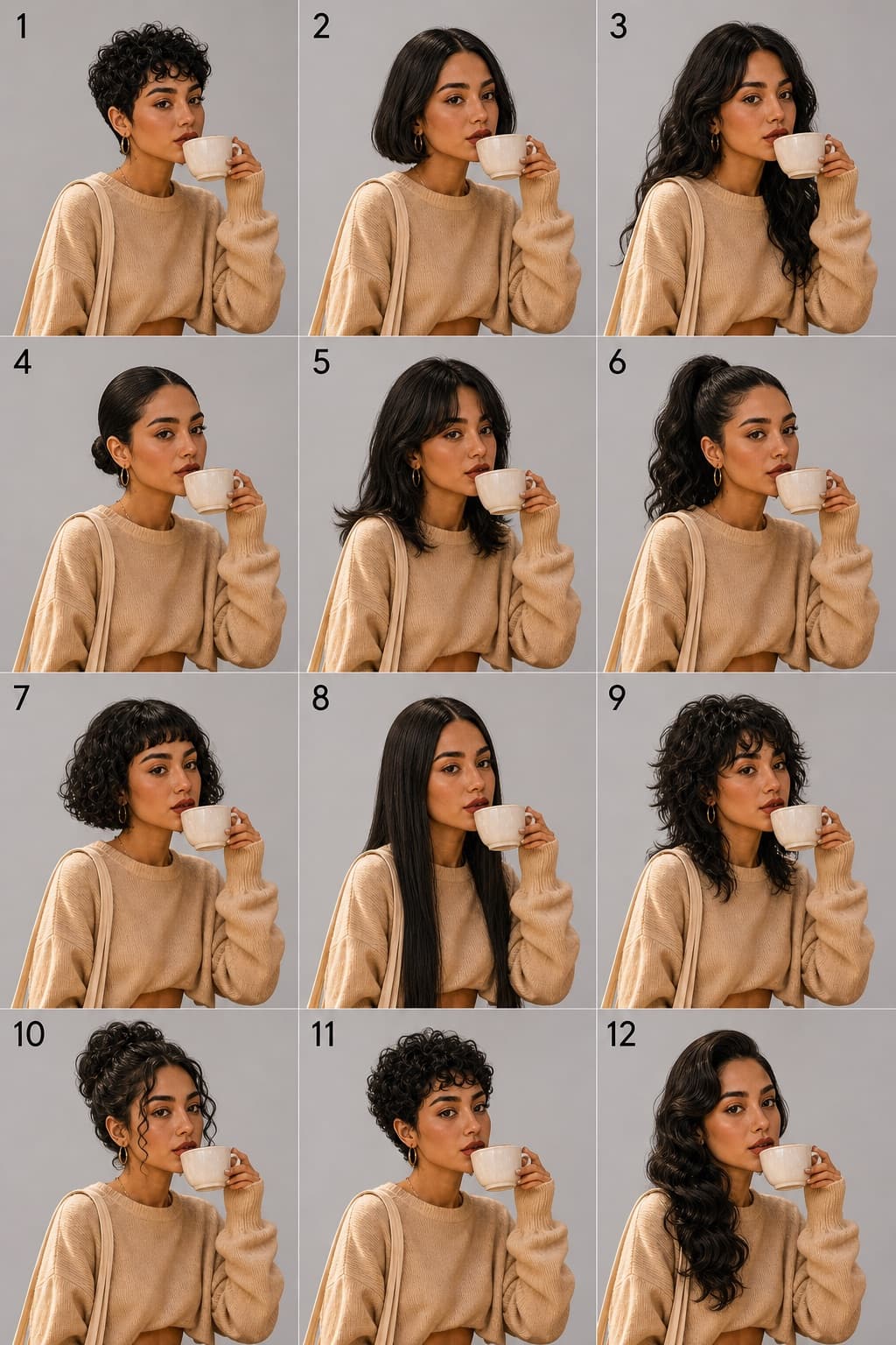 Un rostro, doce peinados