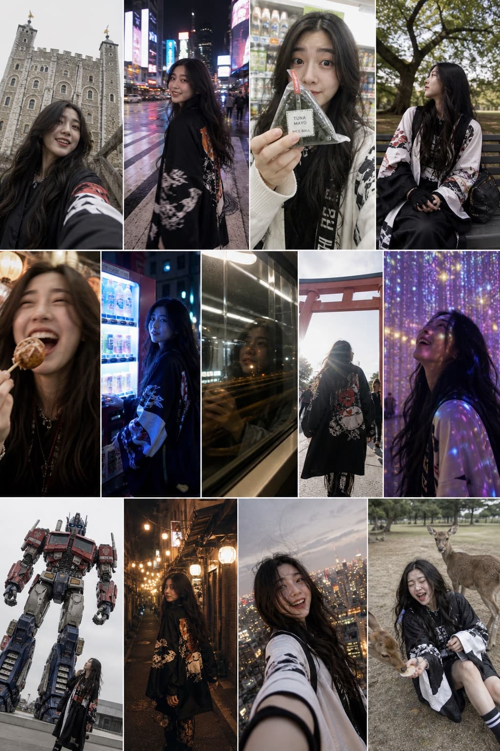 Cuadrícula de viaje urbano en 13 fotogramas