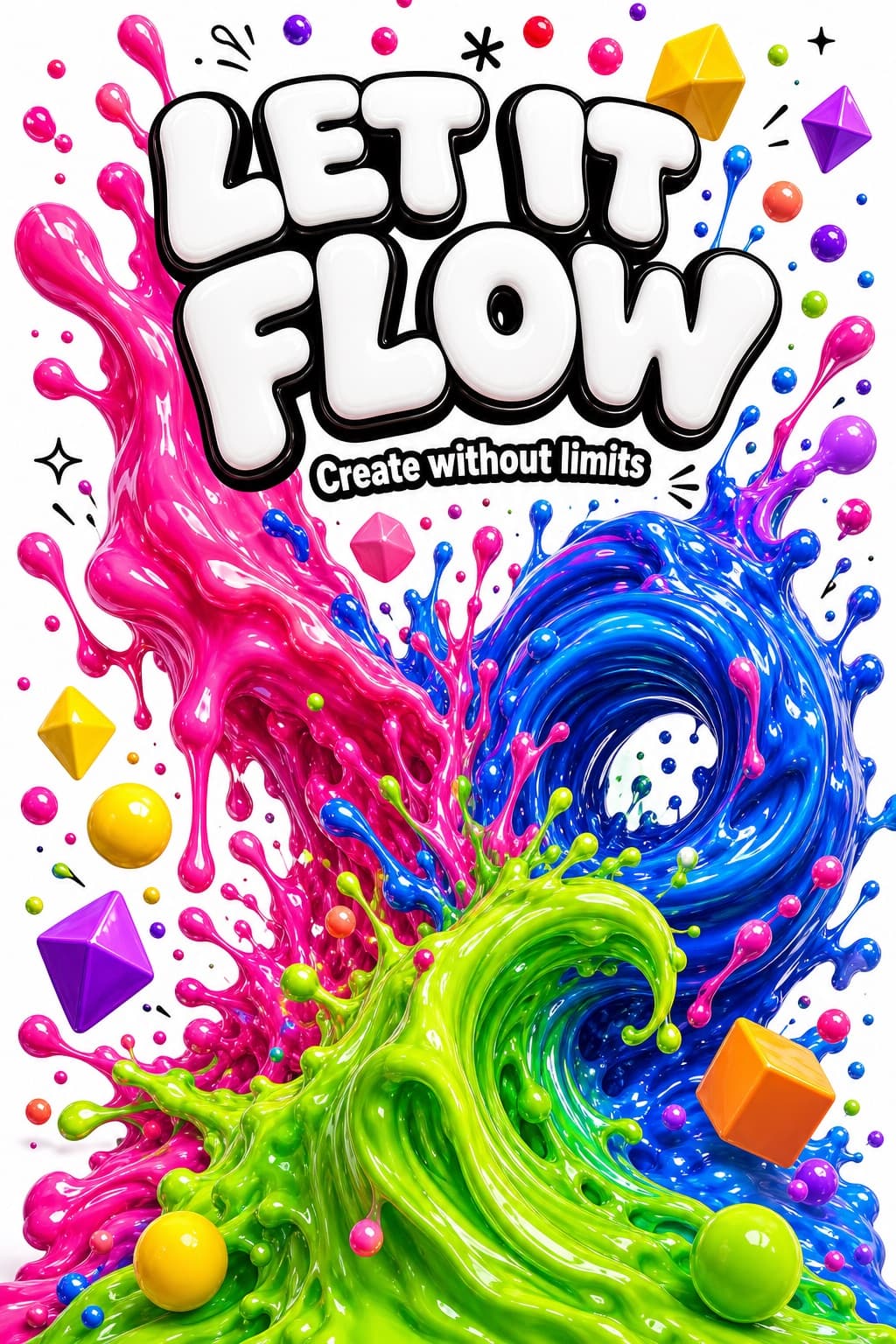Cartel de arte líquido en 3D