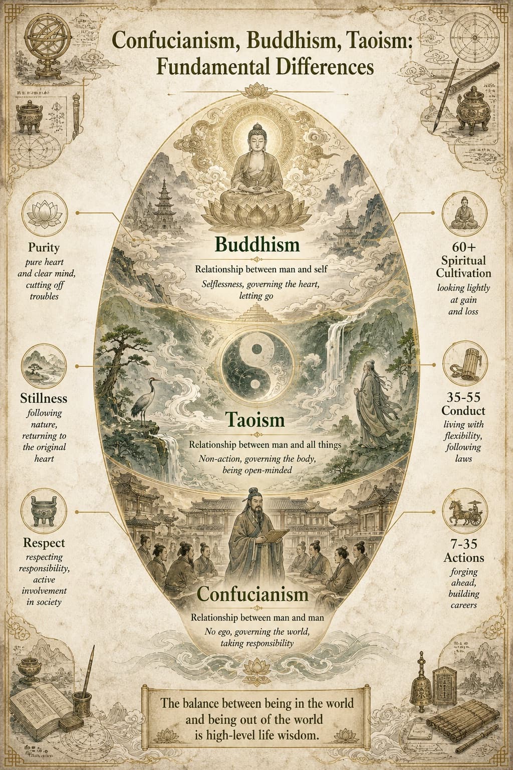 Cartel infográfico de filosofía antigua