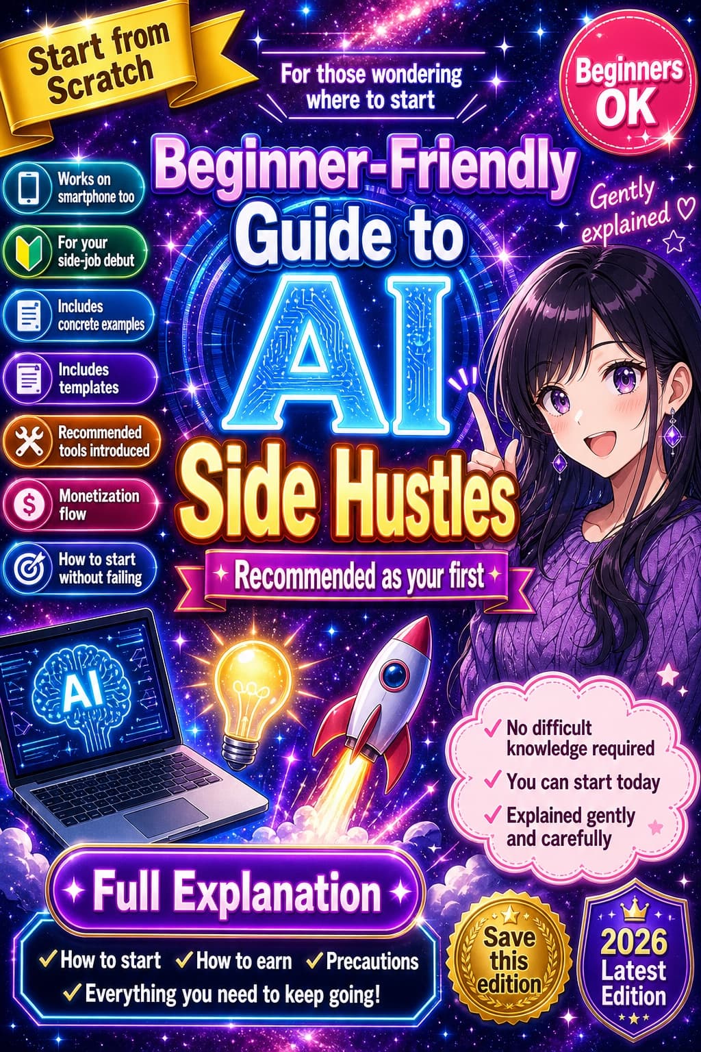Póster anime de negocio secundario