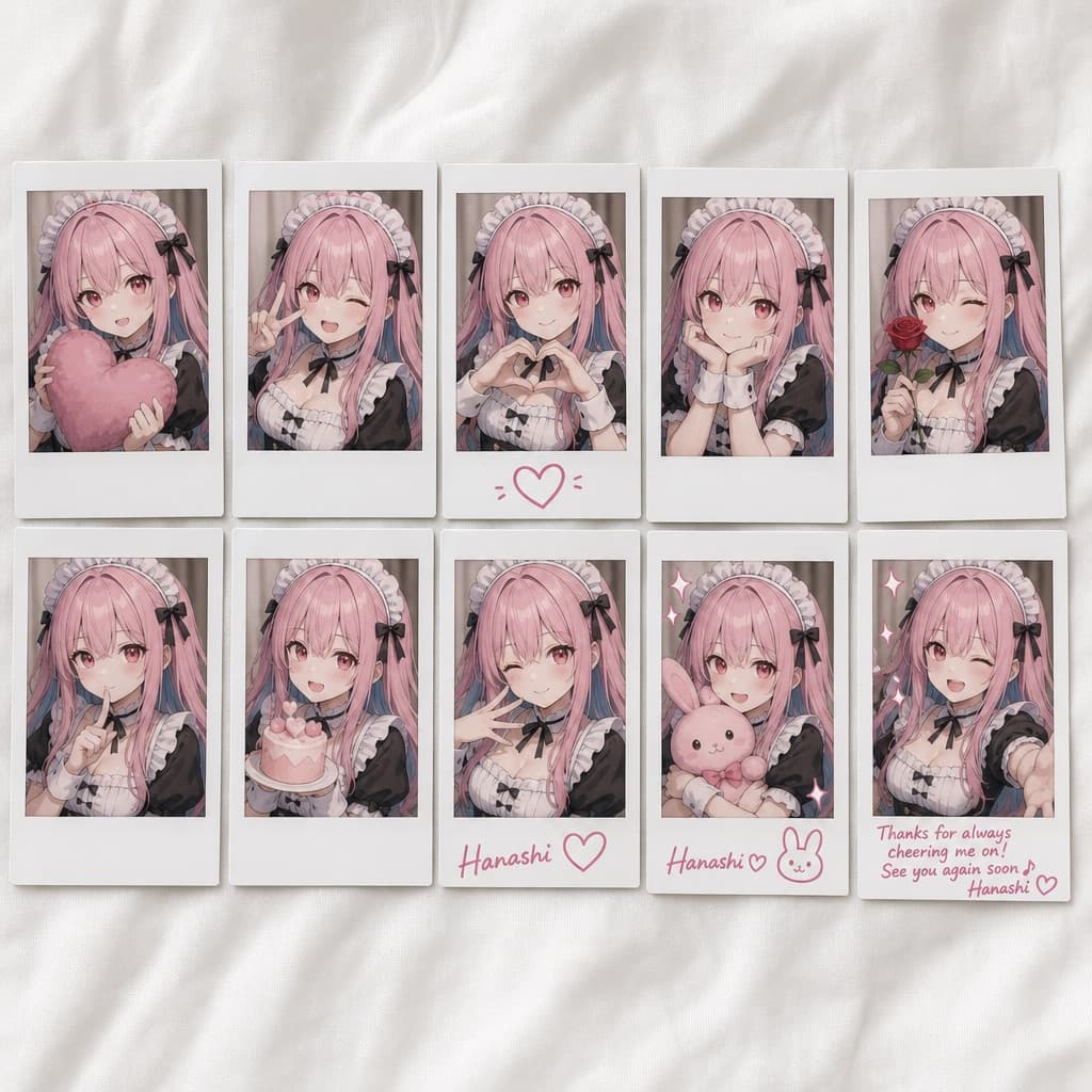 Set de polaroids de personaje