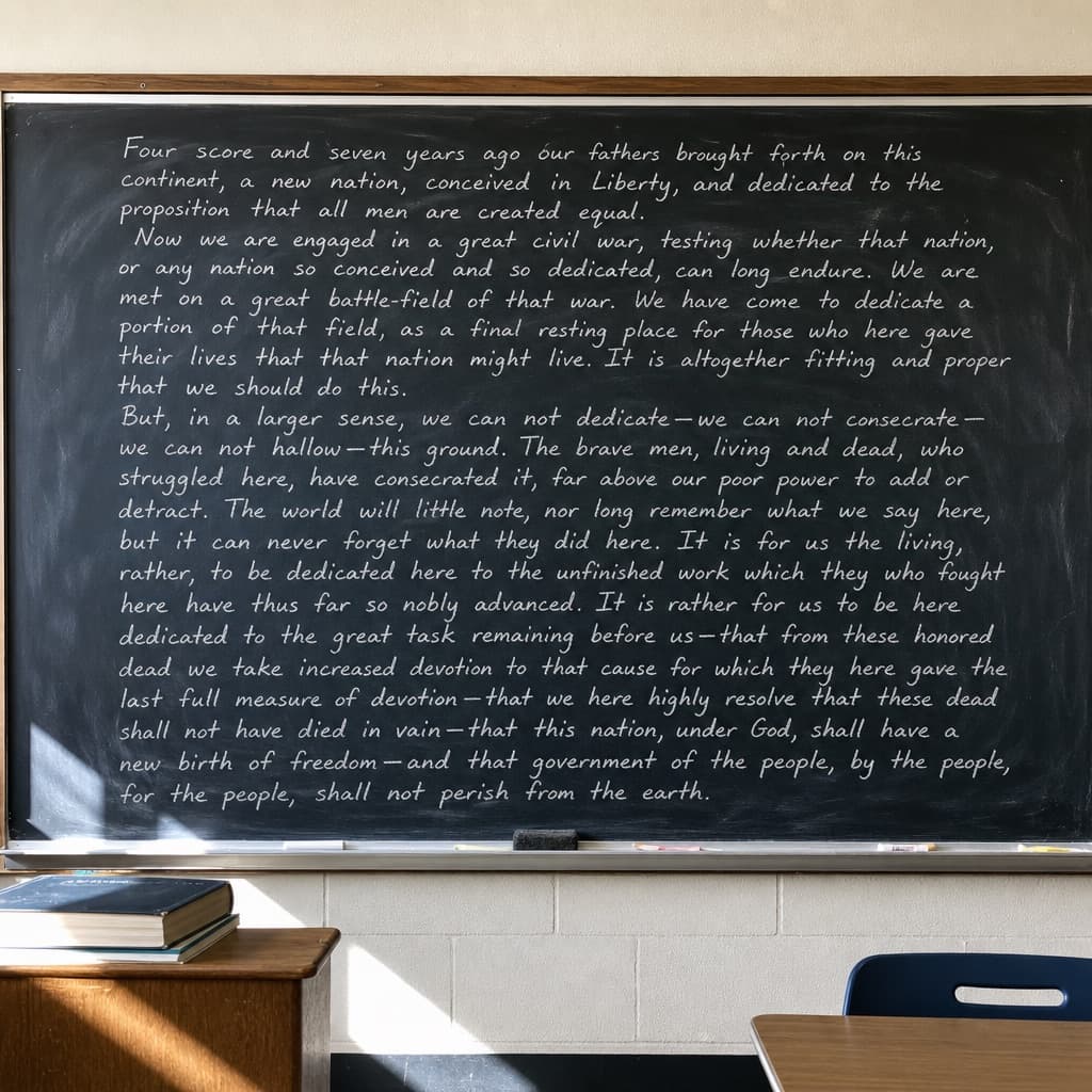 Texto clásico en pizarra