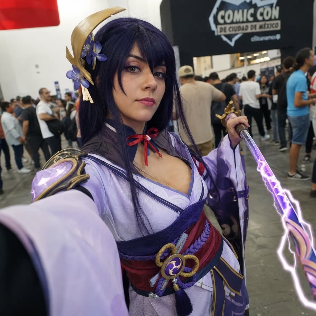 Selfie de cosplay en convención