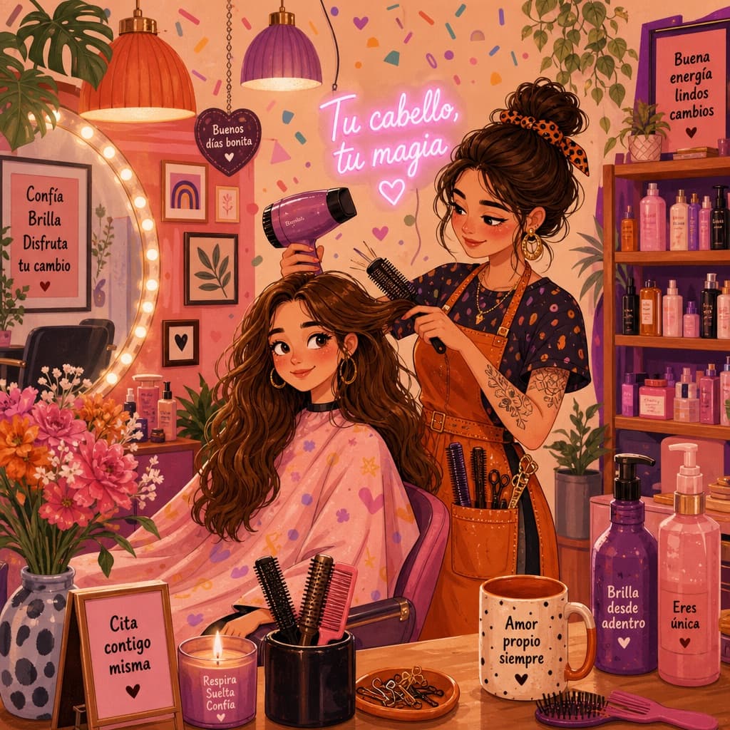 Ilustración de salón de belleza
