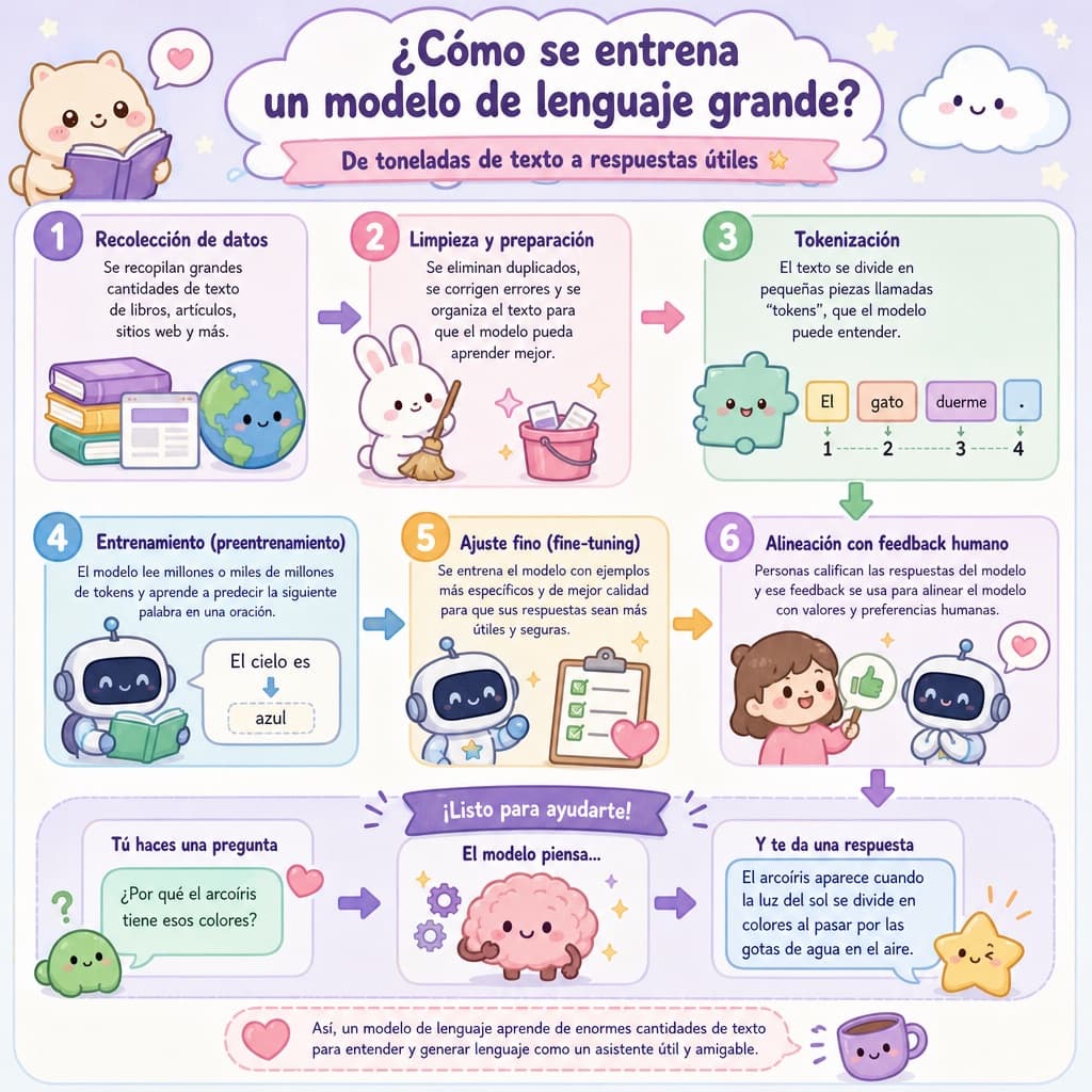 Infografía tierna de entrenamiento de IA