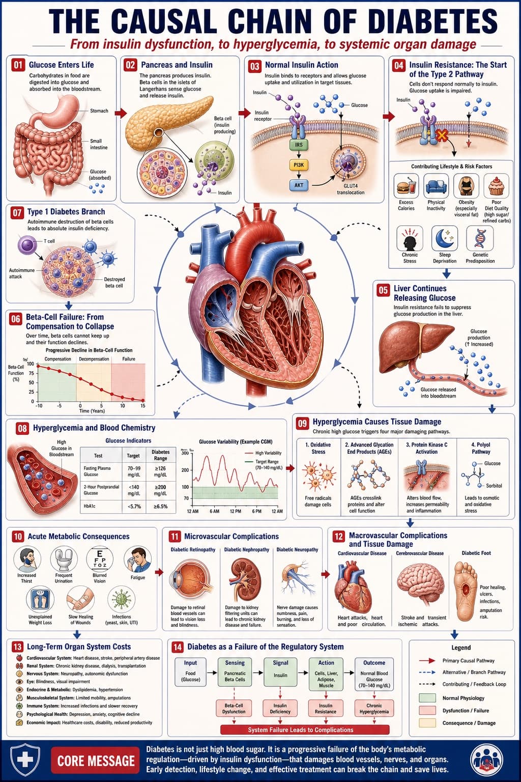 Infografía de la cadena causal de la diabetes