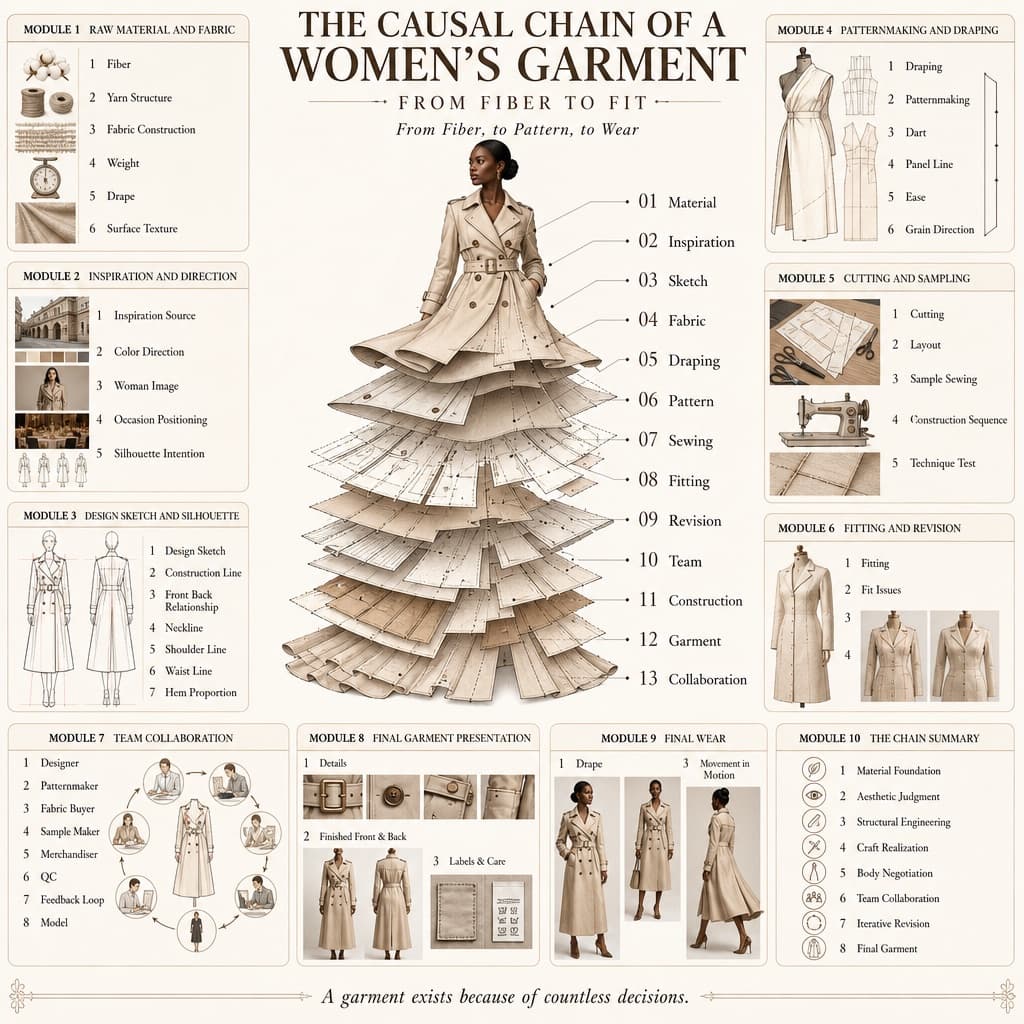 Infografía del proceso de diseño de moda