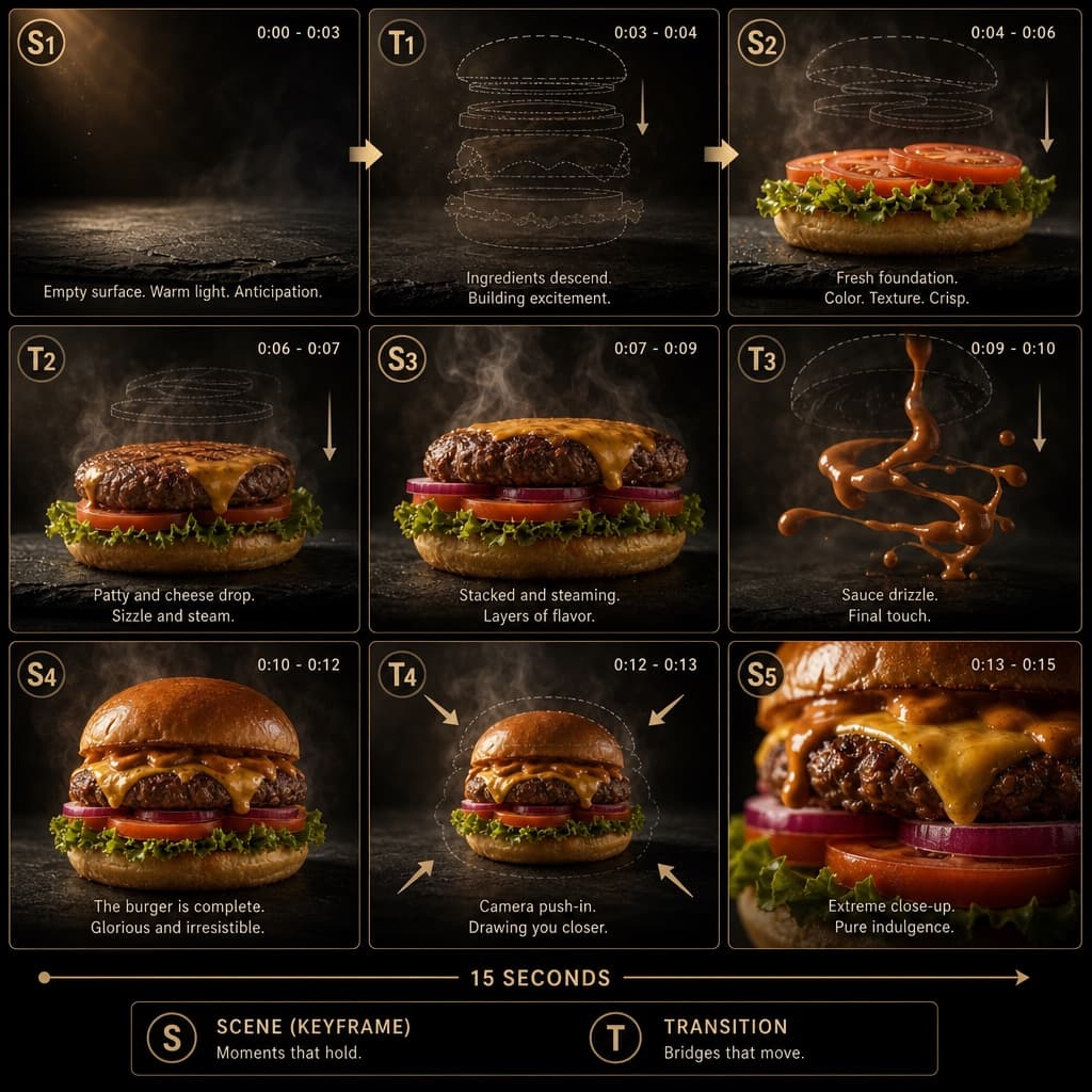 Guion gráfico de hamburguesa gourmet