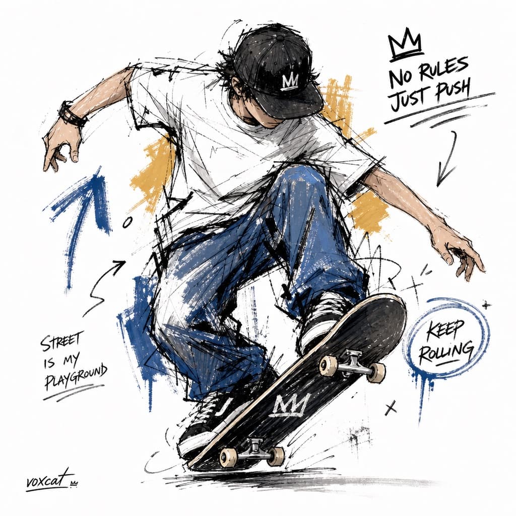 Ilustración estilo boceto grafiti