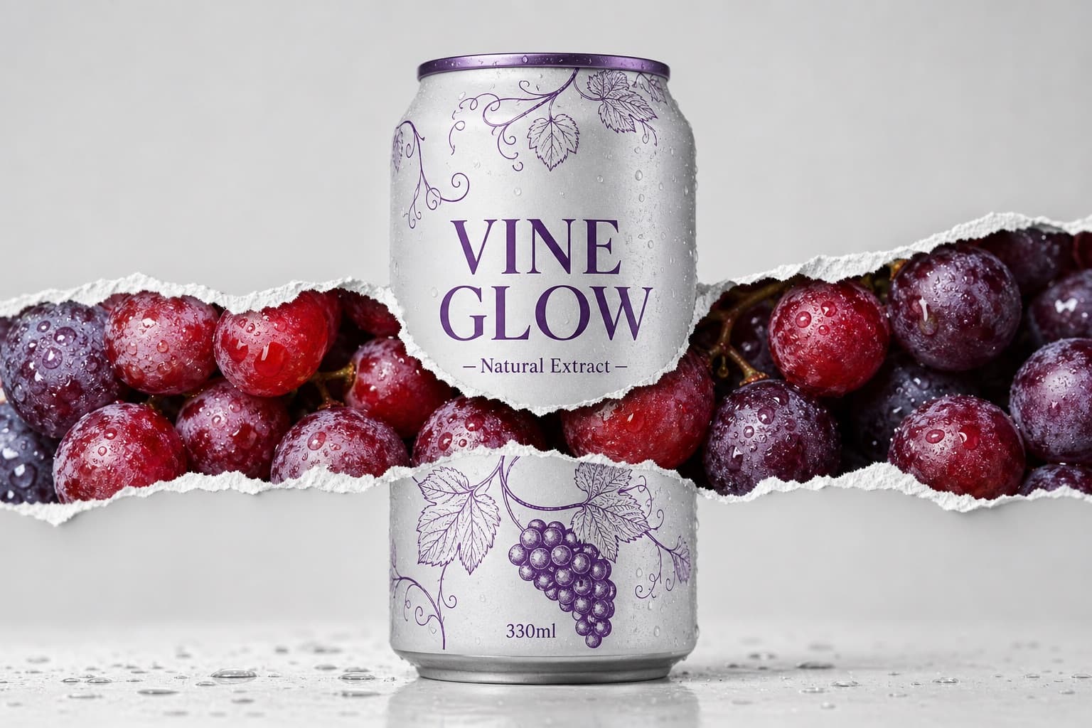 Lata con revelado de uvas