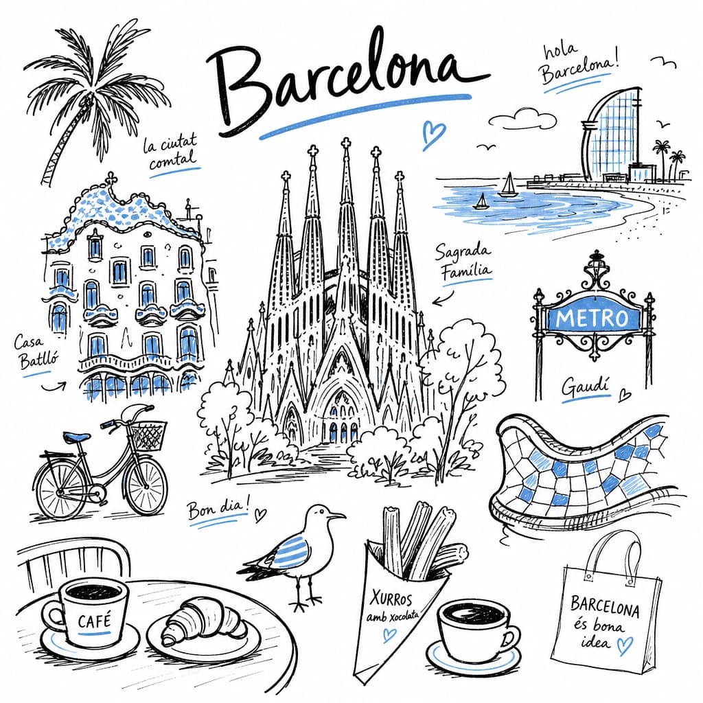 Ilustración de cuaderno de viaje a mano