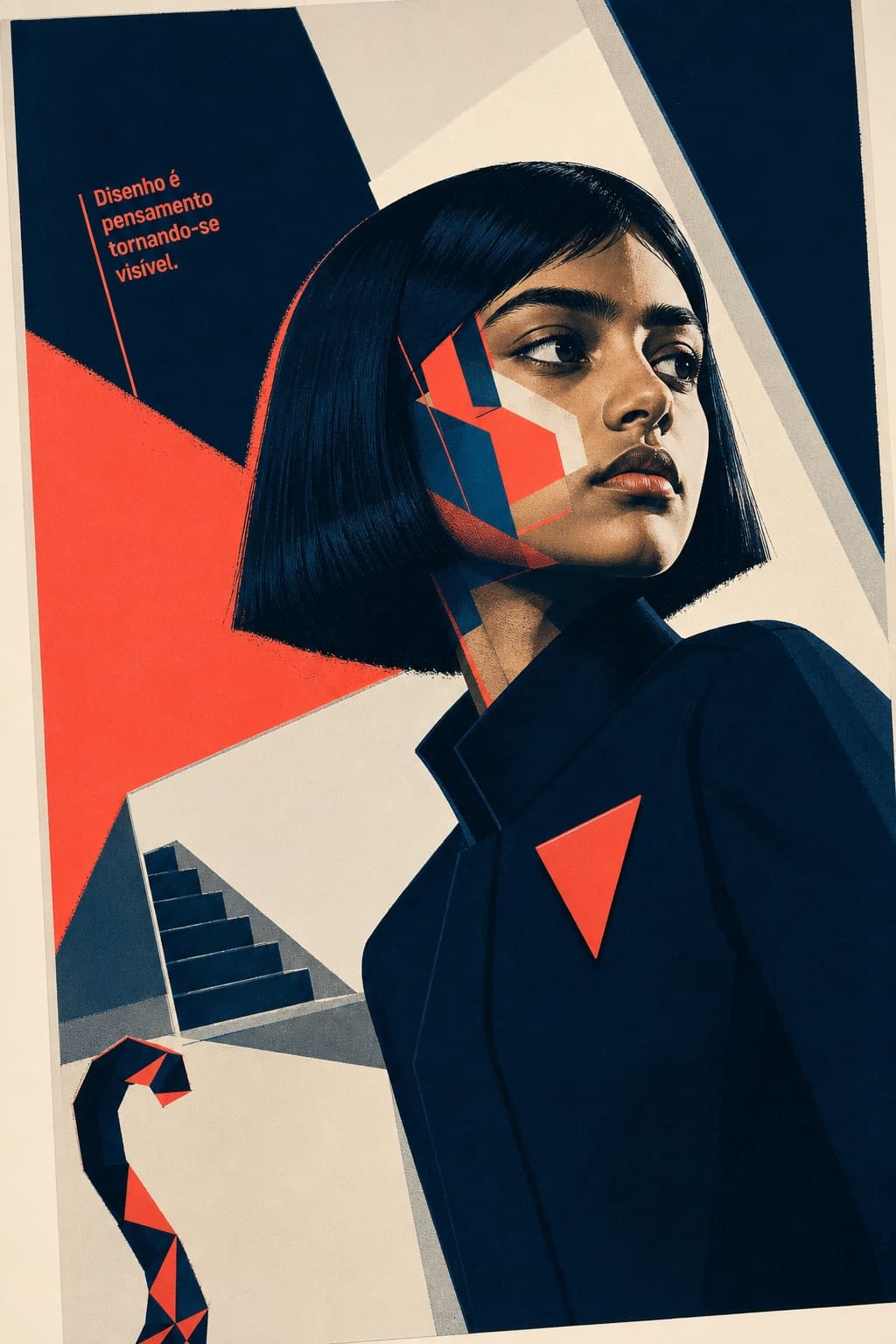 Retrato de arte moderno de bordes duros
