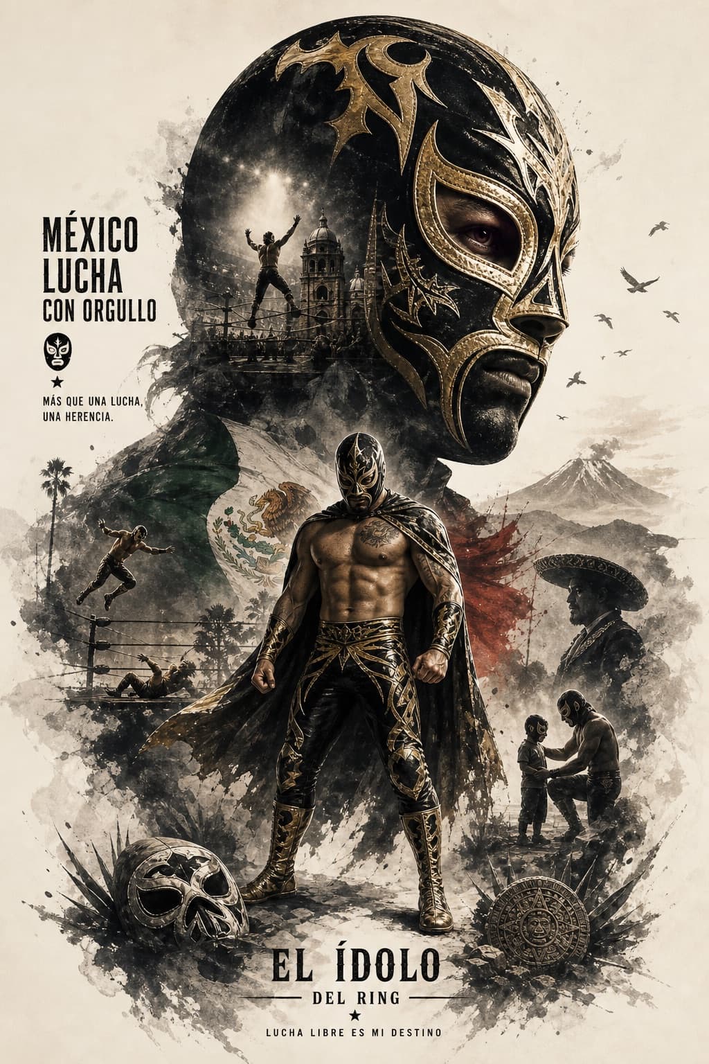 Cartel de doble exposición en tinta