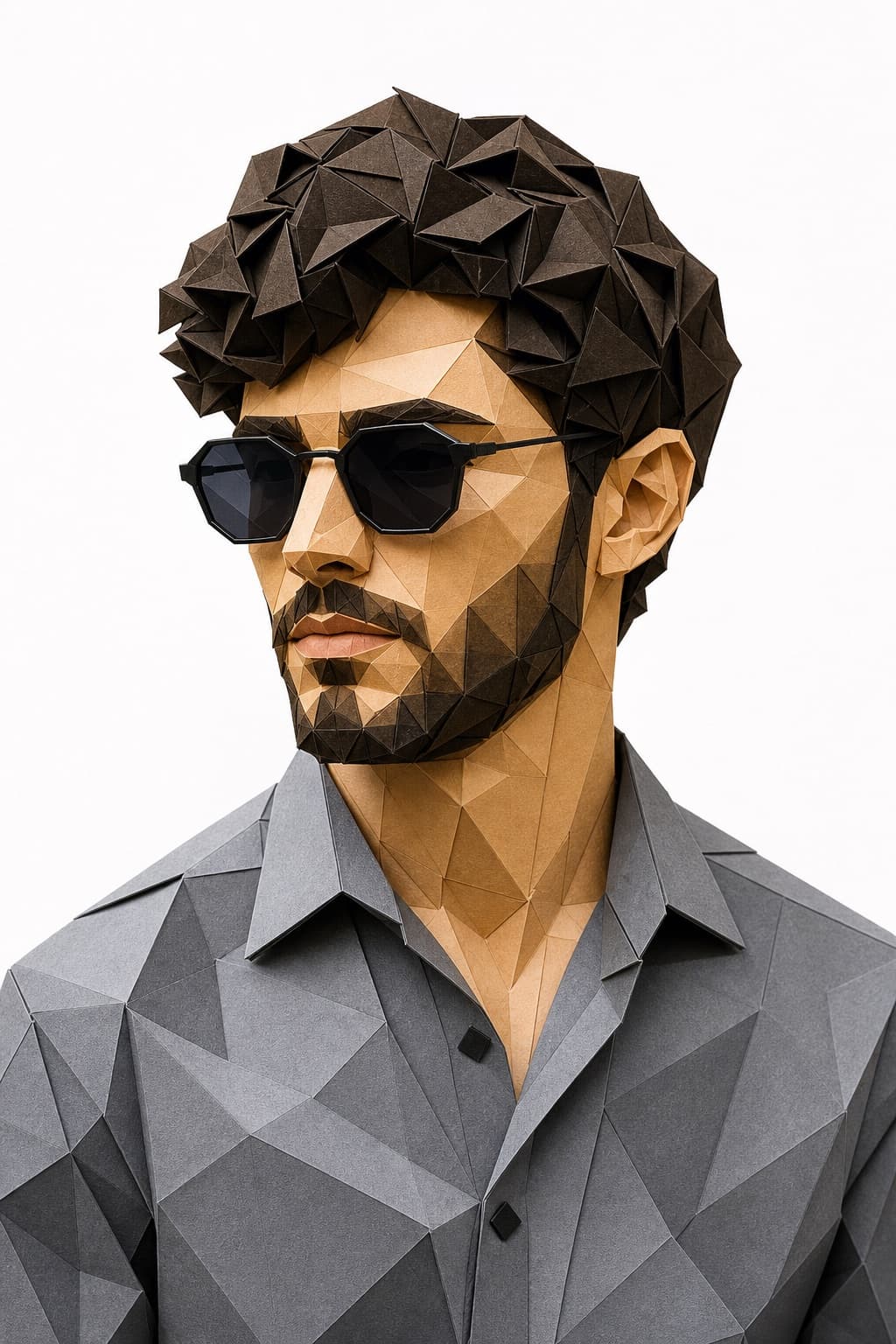 Retrato de papel low-poly