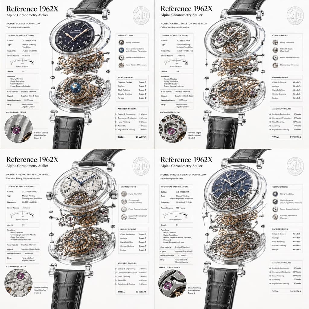 Plano técnico de reloj de lujo