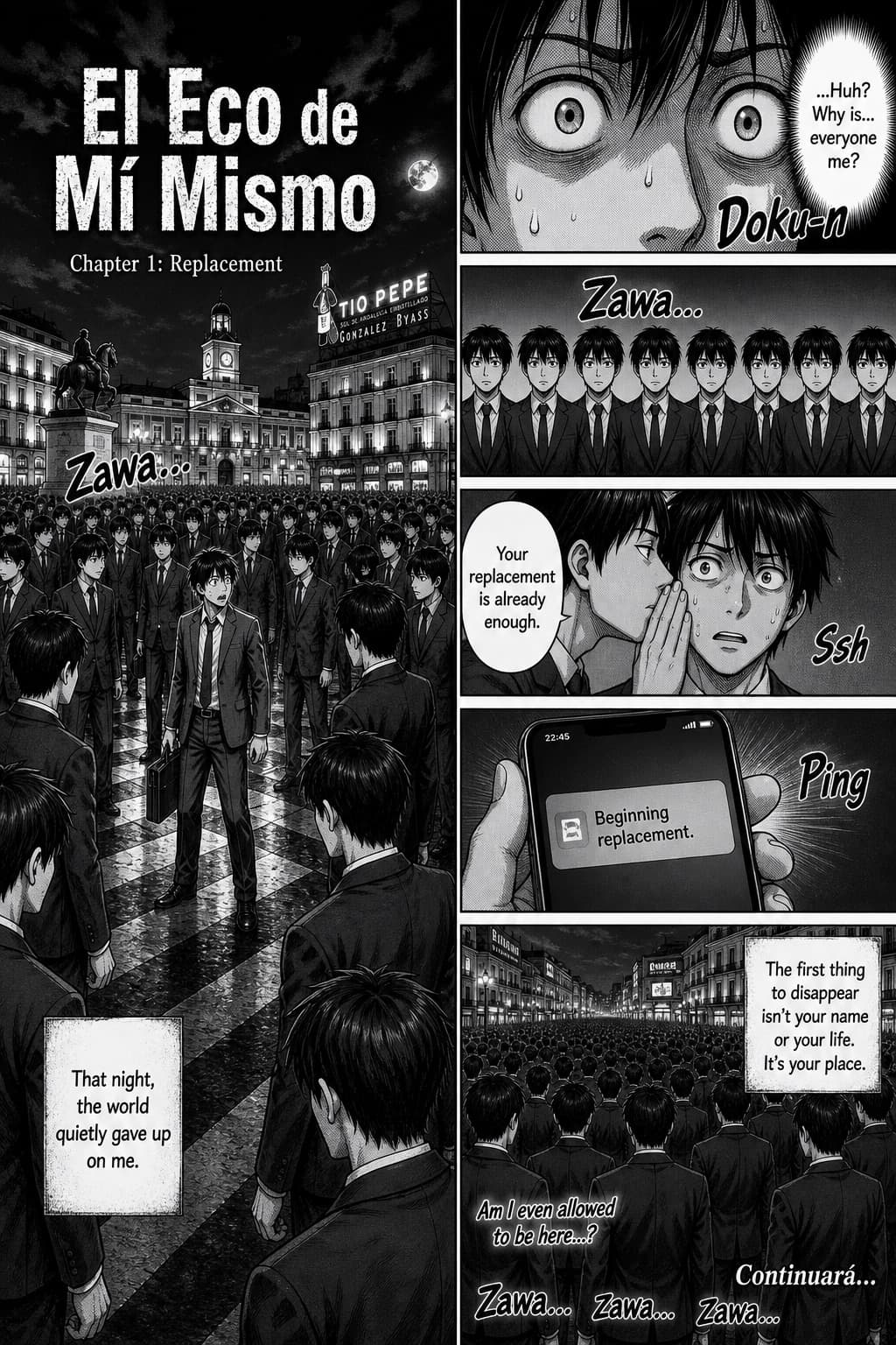 Doble página manga de clones