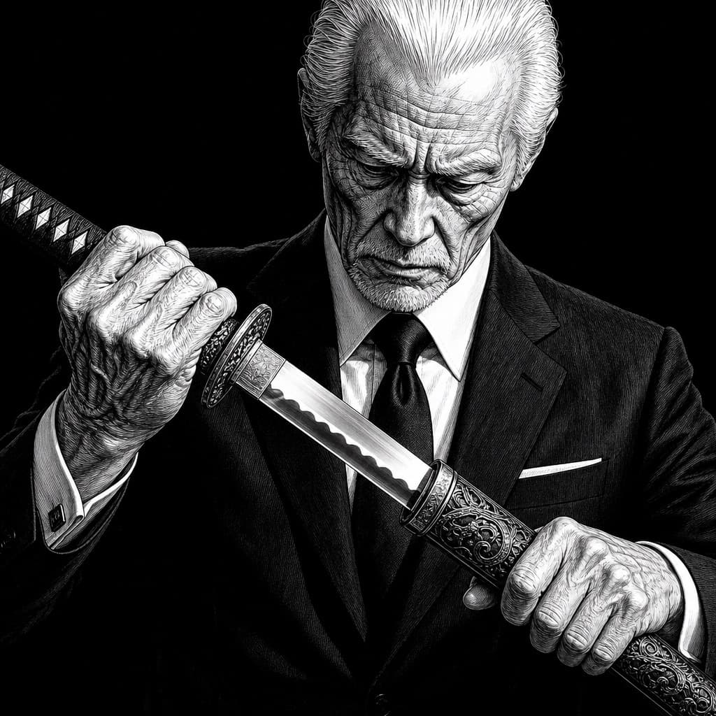 Retrato manga de katana