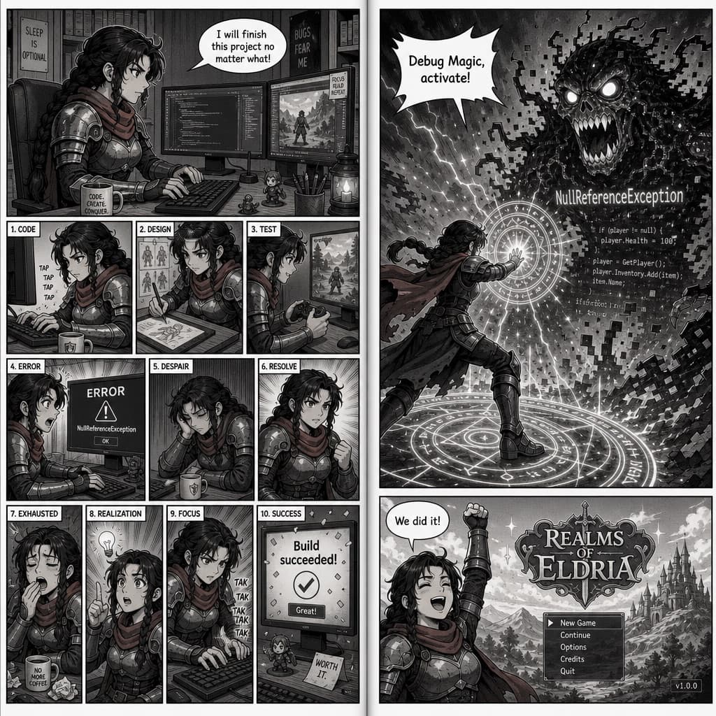 Cómic manga de desarrollo de videojuegos
