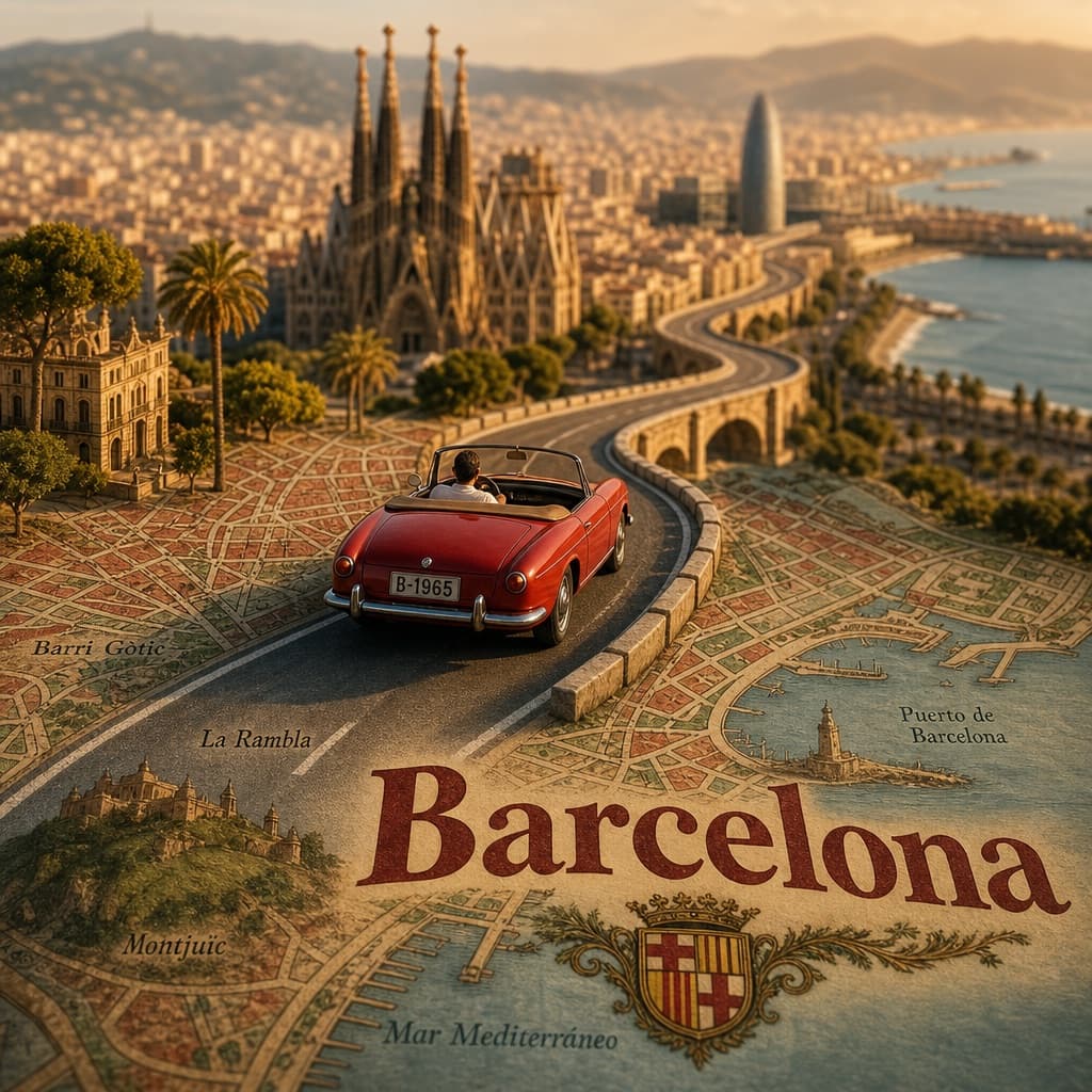 Póster de viaje con mapa miniatura