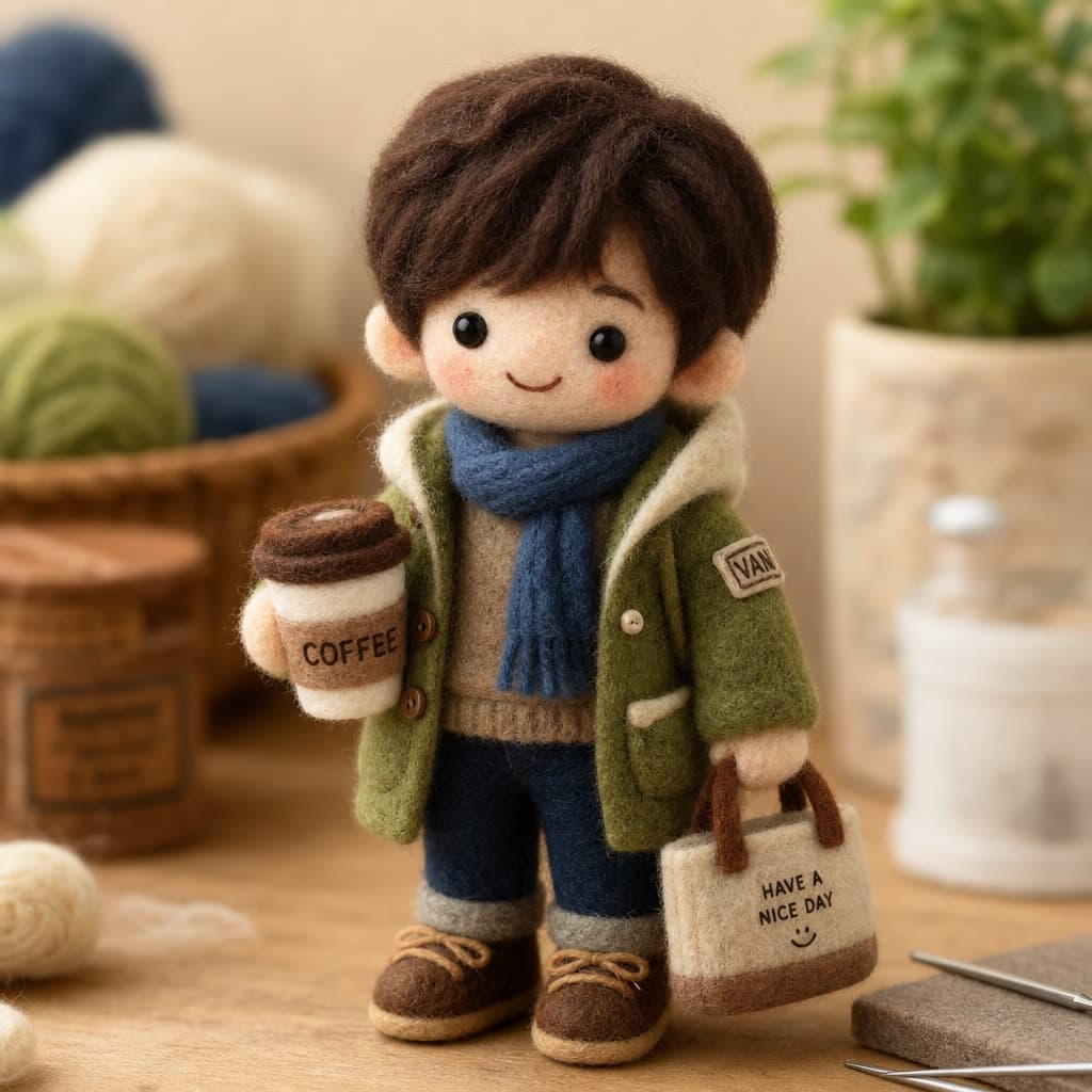 Miniatura de lana afieltrada