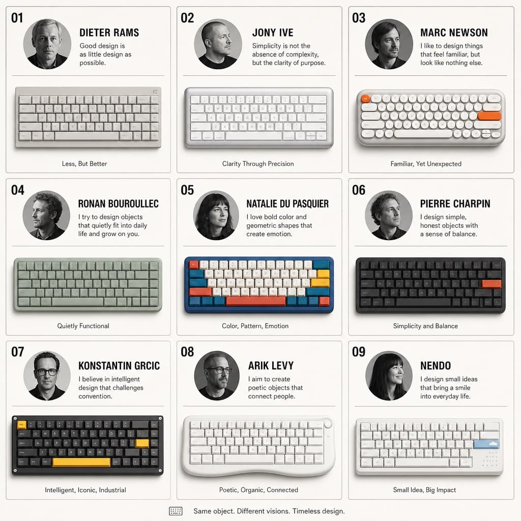Cuadrícula de nueve diseñadores