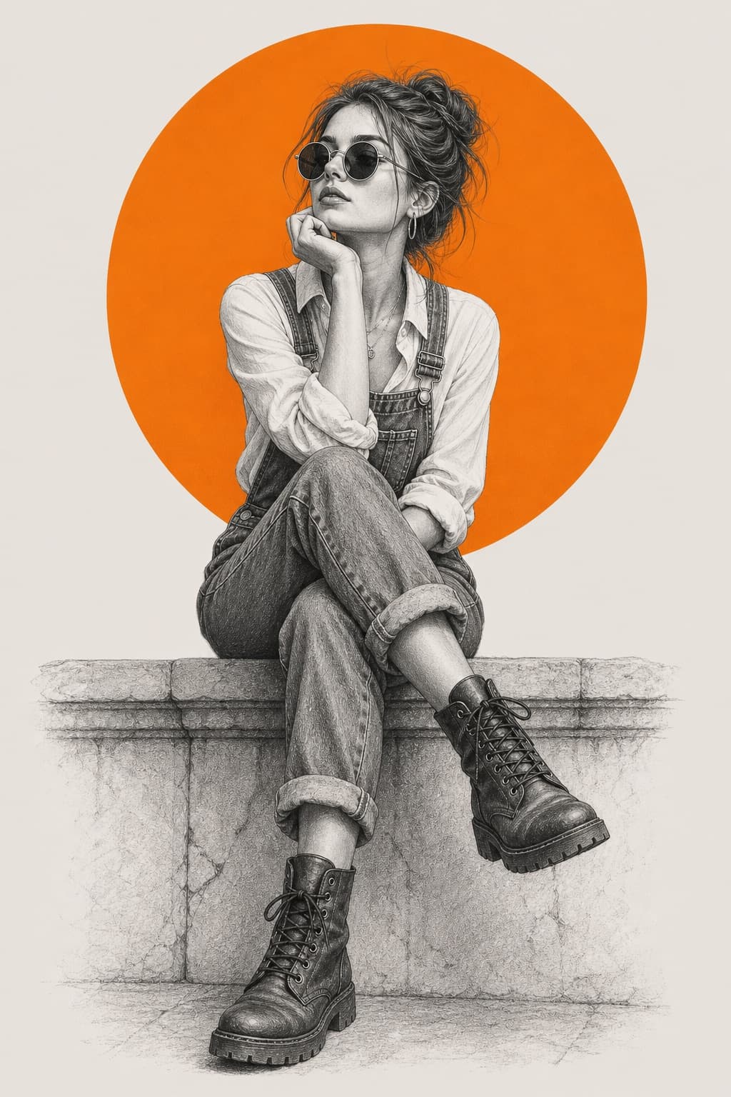 Ilustración de moda en boceto