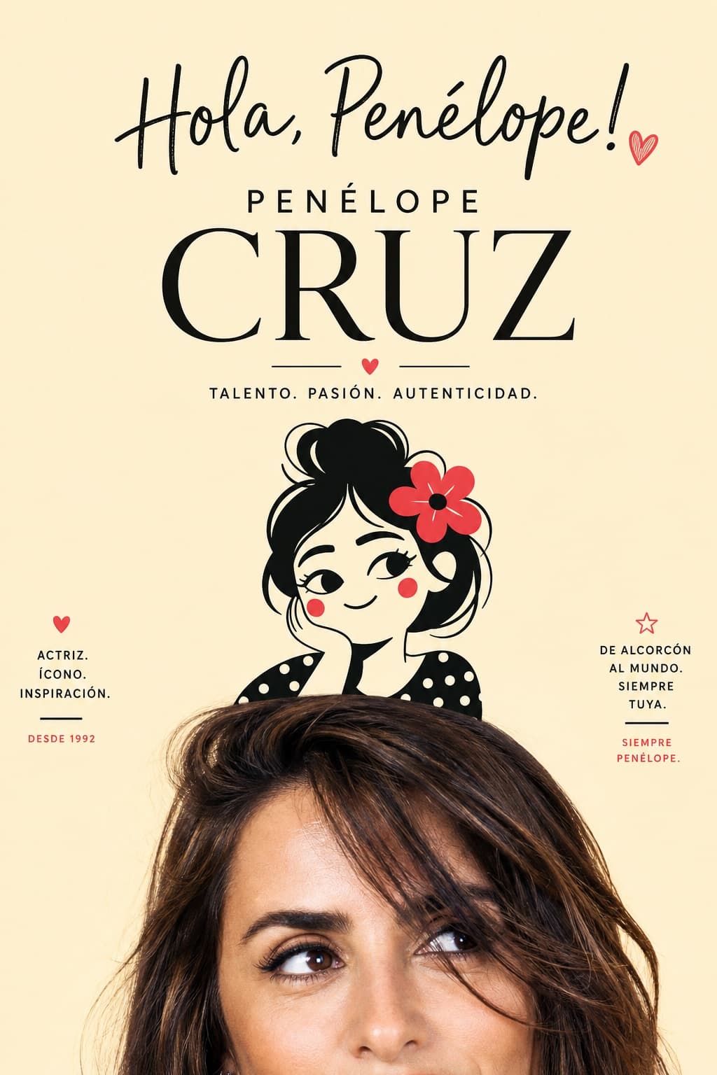 Cartel tipográfico con retrato lúdico