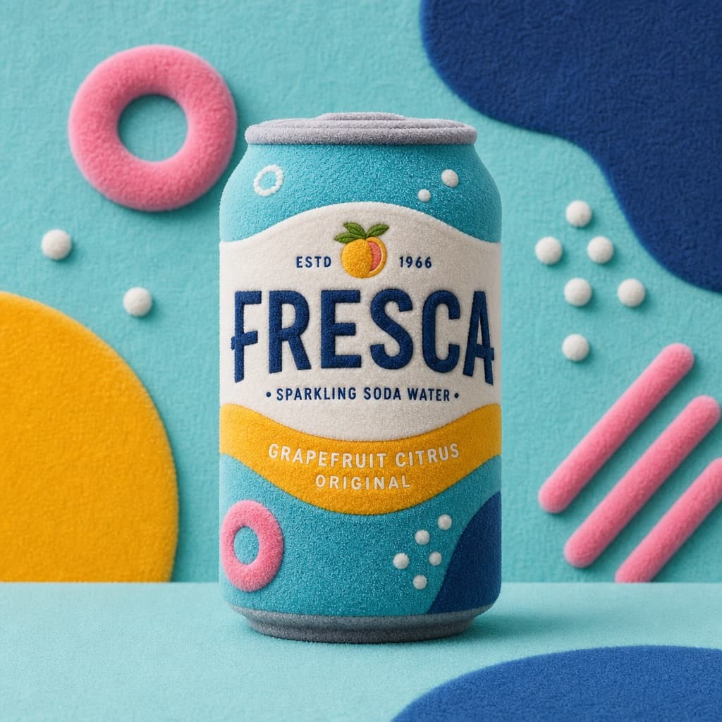 Lata de refresco de peluche