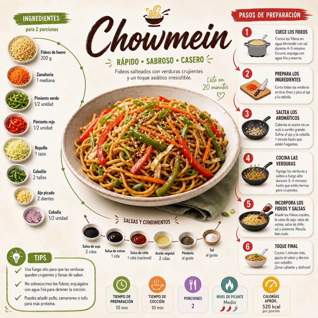 Infografía de receta culinaria