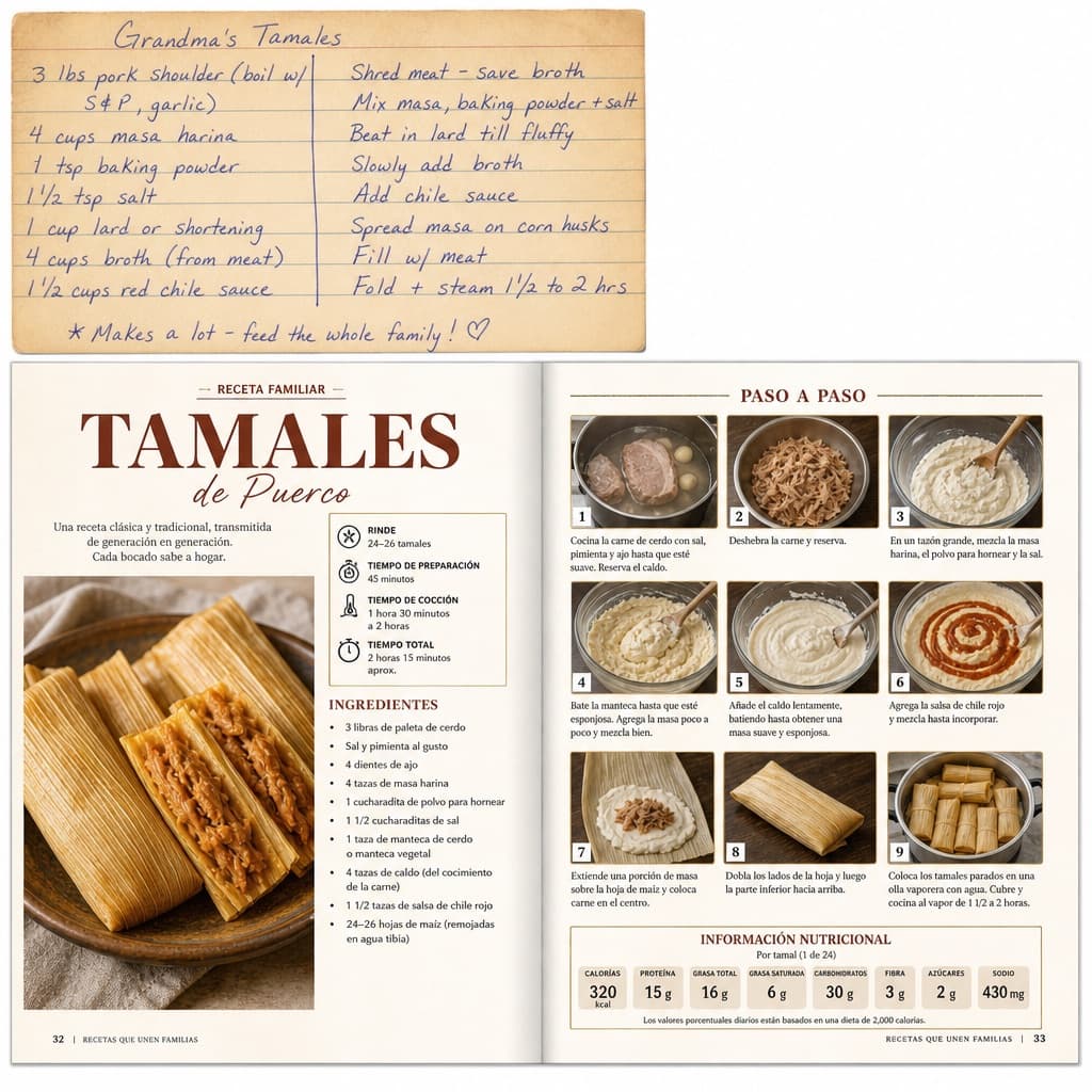 Receta convertida en revista