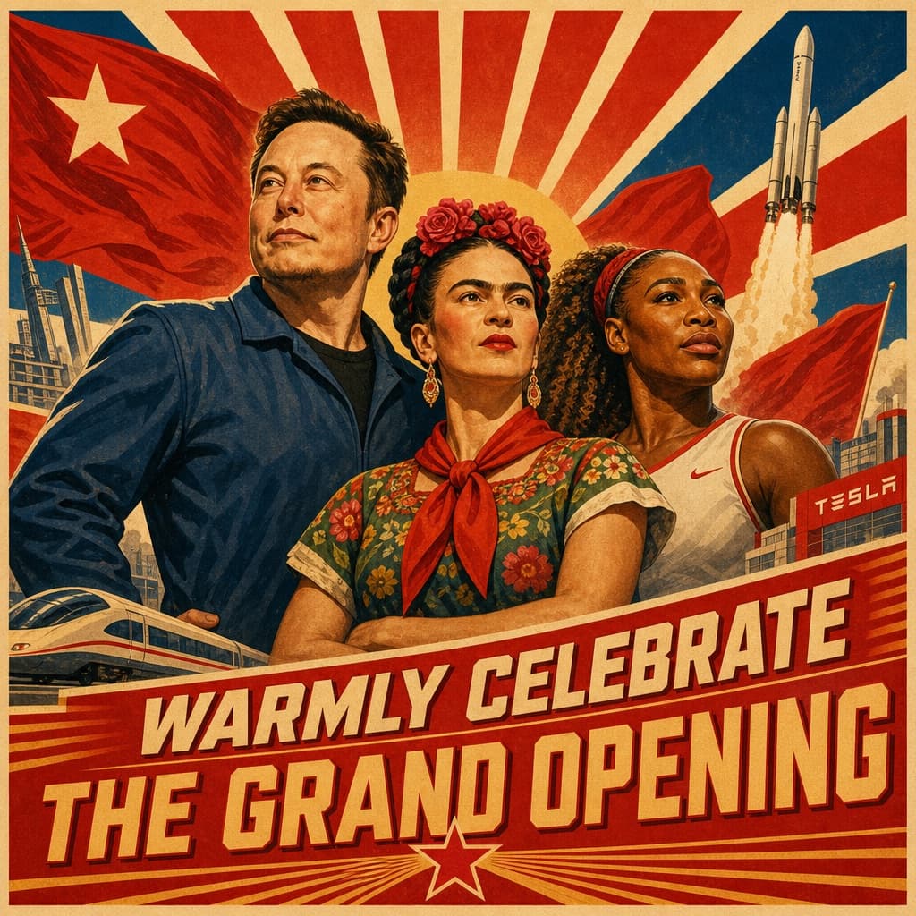 Cartel retro de celebración propagandística