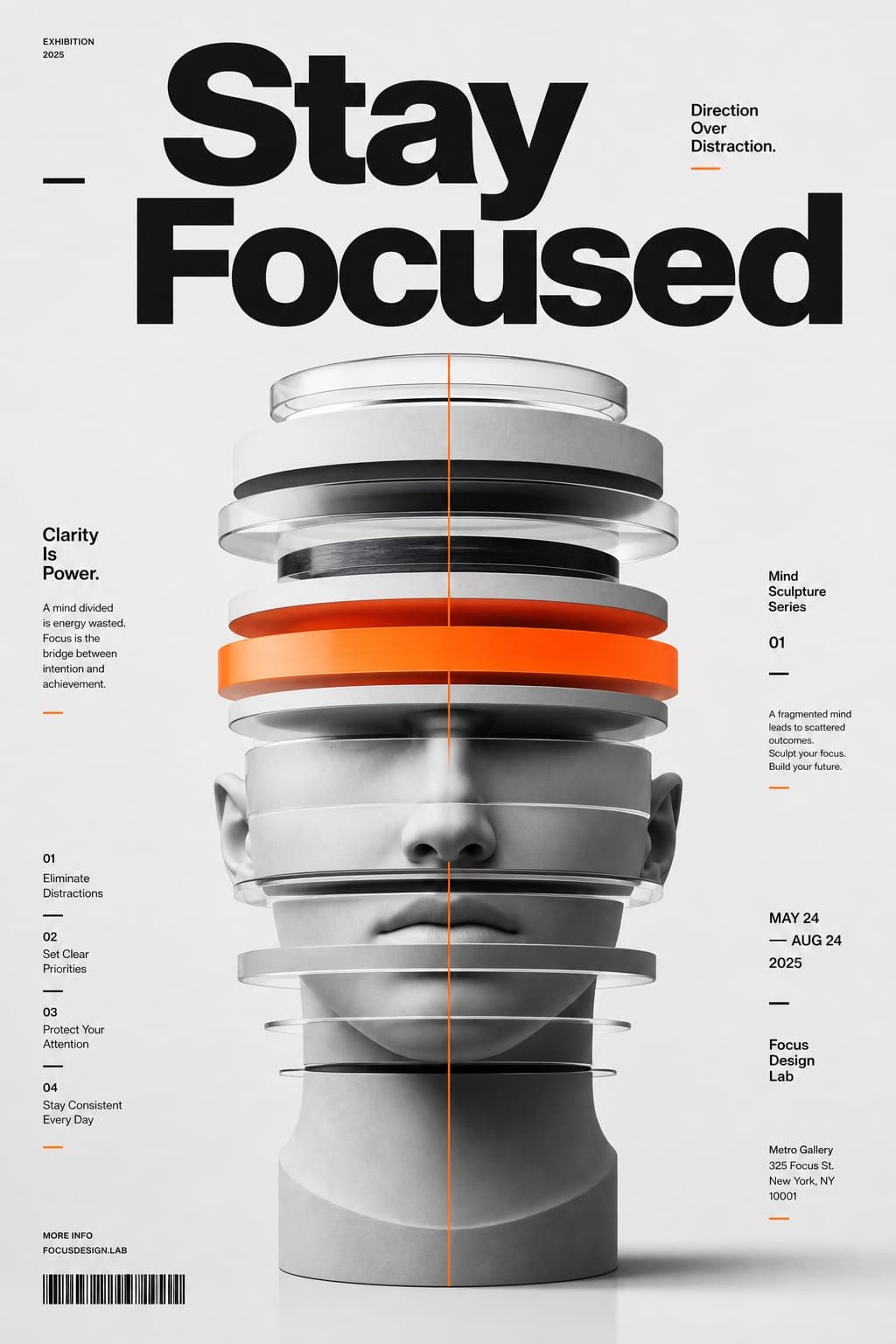 Cartel editorial conceptual escultórico