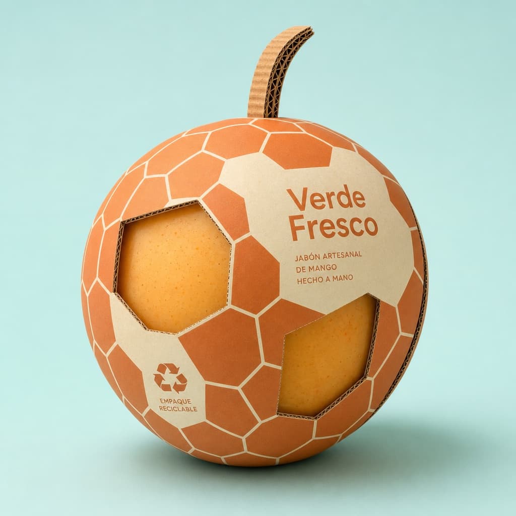 Diseño escultórico de empaque frutal