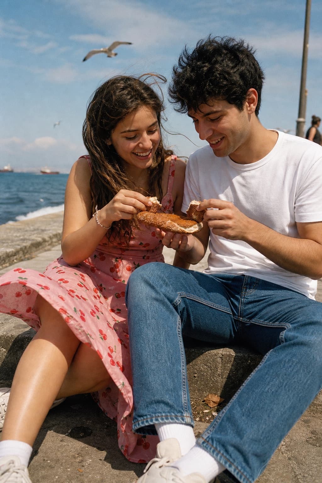 Momento junto al mar, foto candid