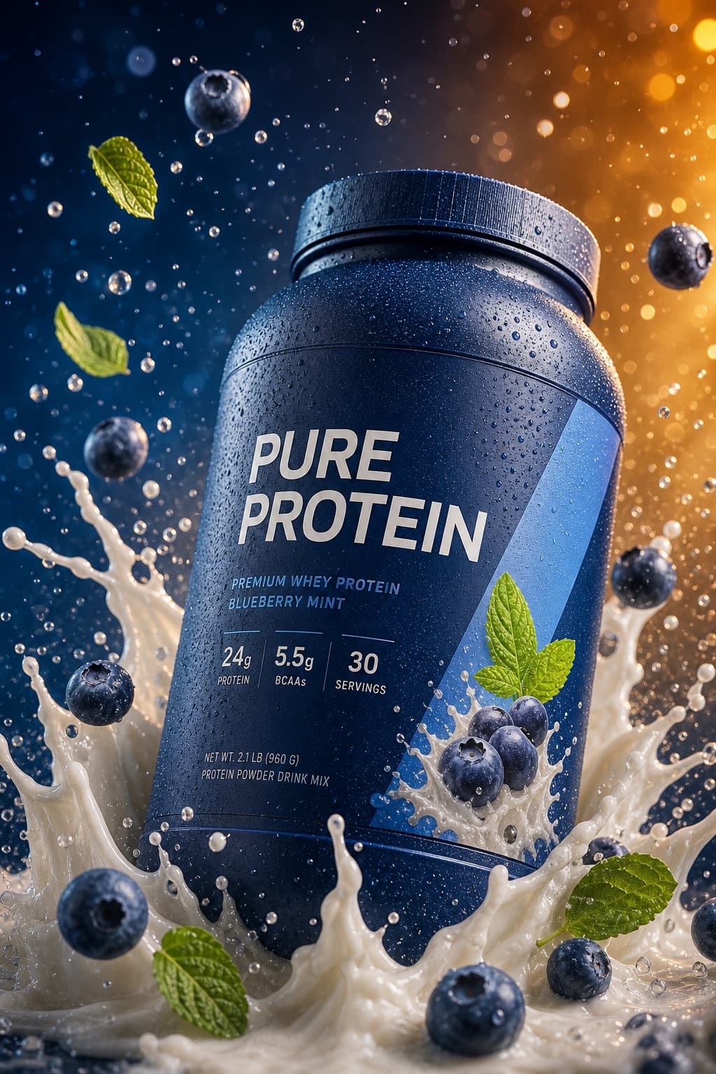 Splash-motion product bottle photography
