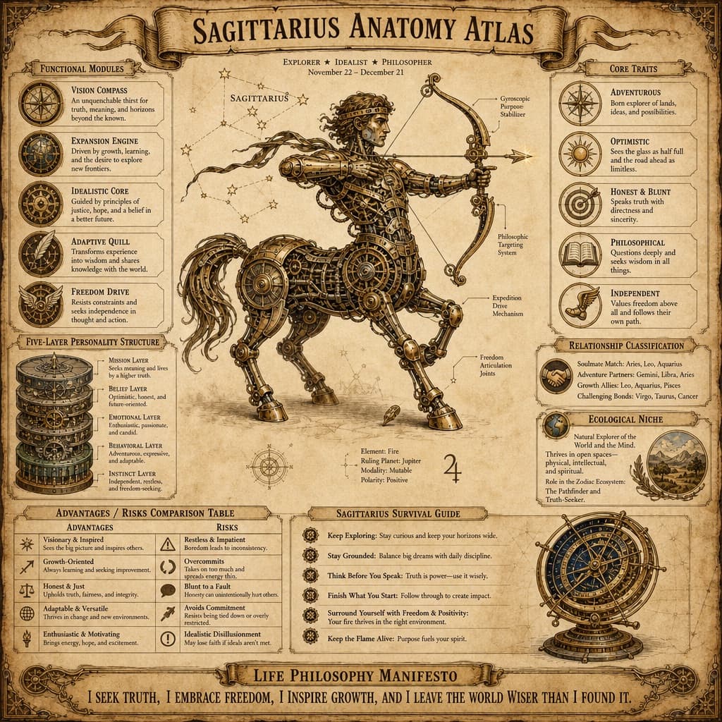 Cartel de anatomía constelar steampunk