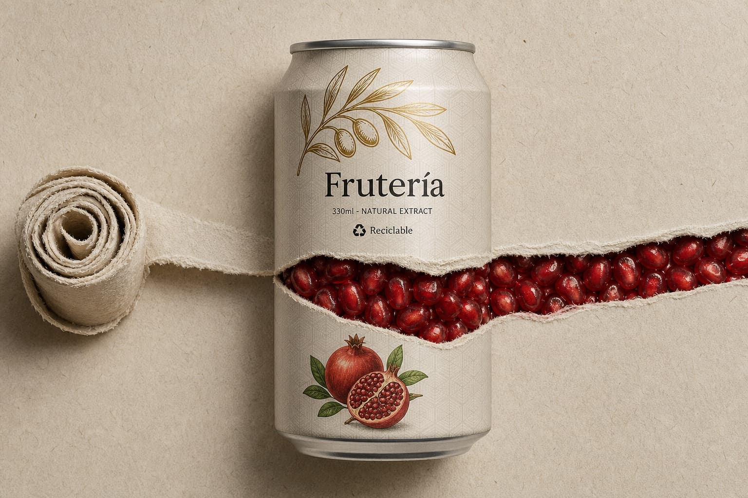 Lata rota con explosión de fruta